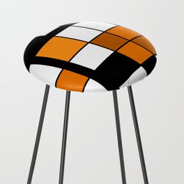 De Stijl Style Geometrical Art Orange Counter Stool