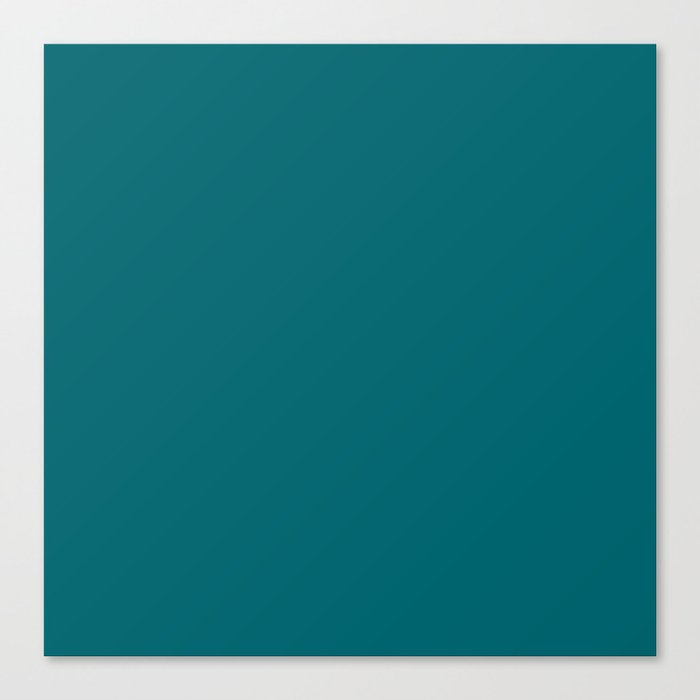 Harbor Blue deep teal solid color modern abstract pattern  Canvas Print