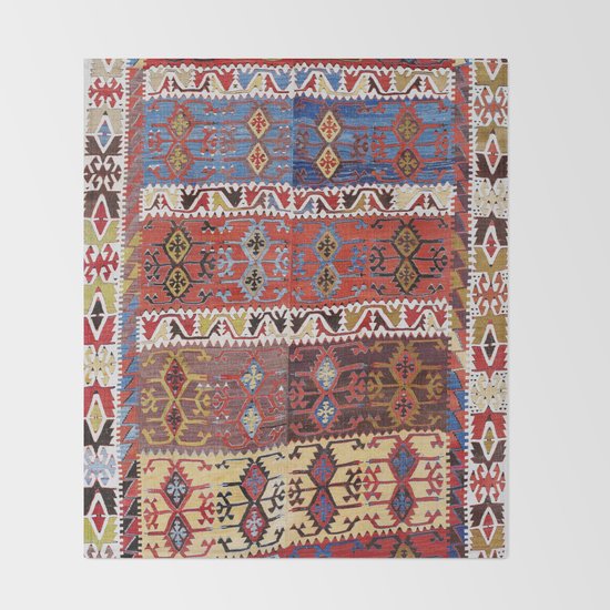 Taspinar Aksaray Antique Turkish Kilim Rug Print Throw Blanket By Vickybragomitchell Society6