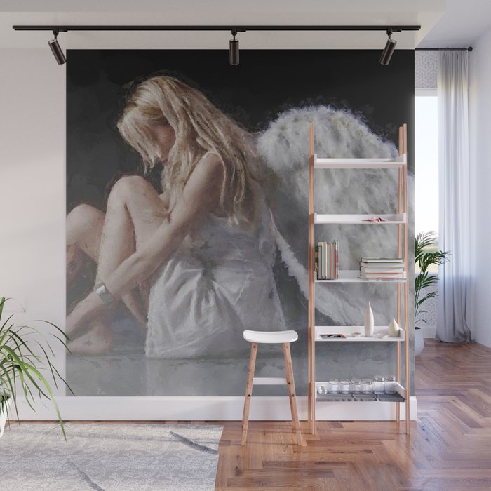 Angel From Montgomery - female angelic form portrait painting Wall Mural