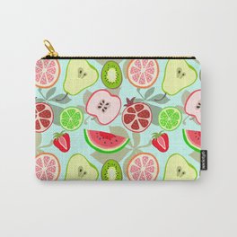 cut fruit Carry-All Pouch | Strawberry, Summer, Digital, Painting, Simplified, Pits, Whimsical, Kiwi, Paintbynumbers, Pattern 