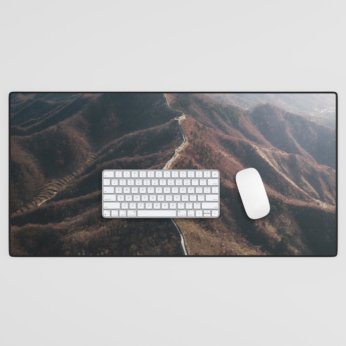China Photography - Great Wall Of China Seen From Above Desk Mat