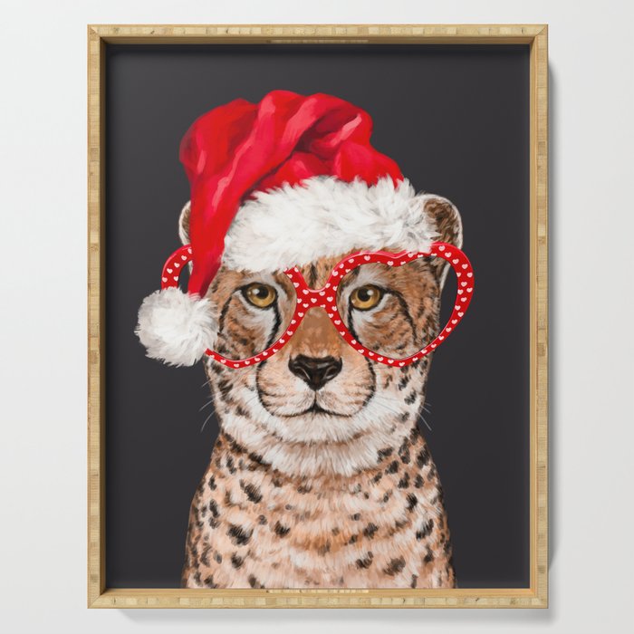 Christmas Stylish Cheetah Serving Tray