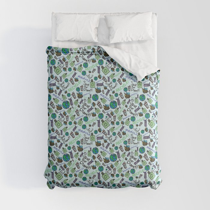 Save the Earth Pattern Comforter