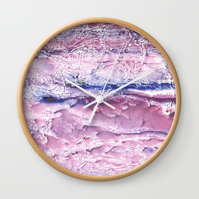 Plum Marble Abstract Wall Clock By Genrus Society6