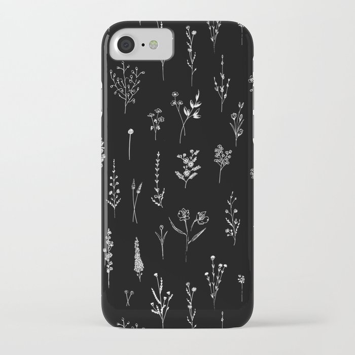 black wildflowers iphone case