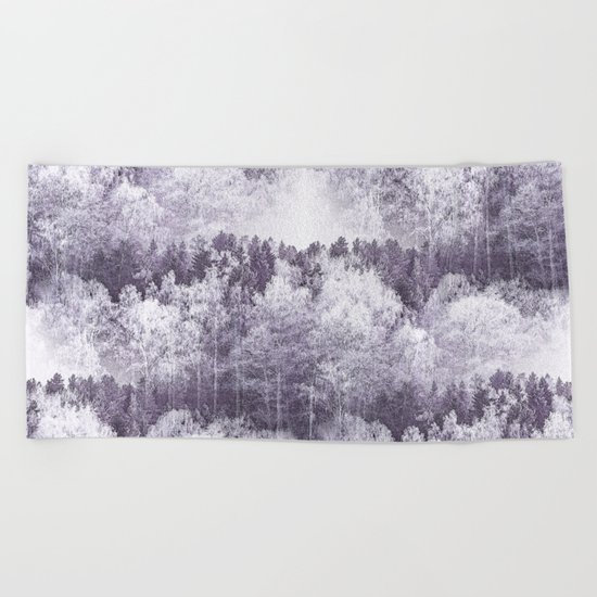 Captivating landscape - beautiful forest in winter colors Beach Towel