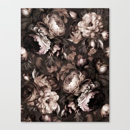 Dark Mystic Baroque Flower Night Garden Canvas Print