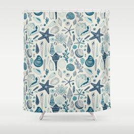 Sea shells on off white Shower Curtain