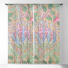 William Morris Artichoke ,Art Nouveau Floral Leaves,Decorative,Victorian,Botanical,vintage Arts And Crafts, Sheer Curtain