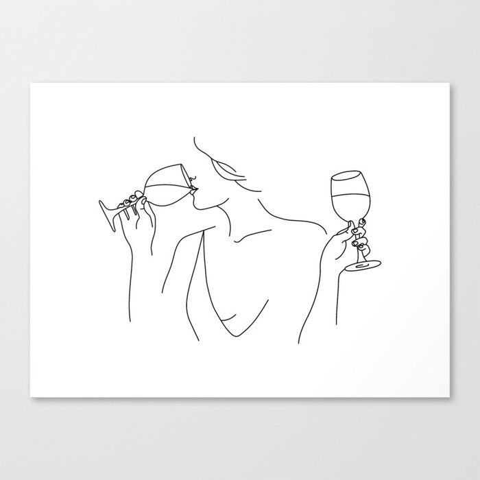 Double Fisting Wine Canvas Print