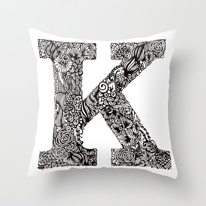 The Letter K Throw Pillow By Zeelv Society6
