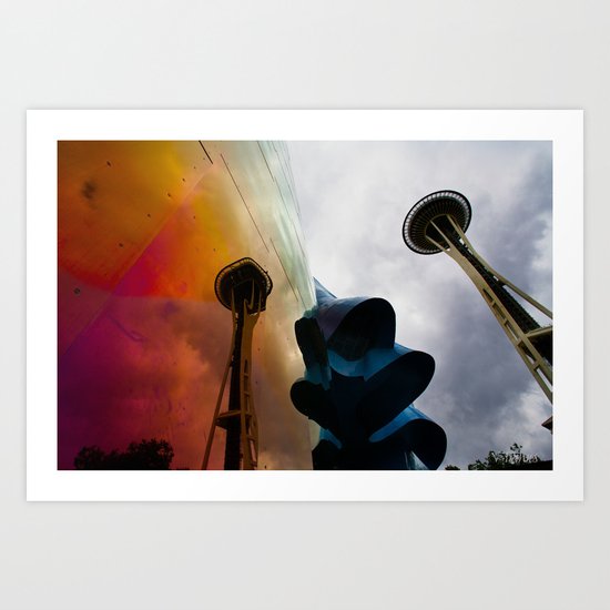 Space Needle Reflection Art Print