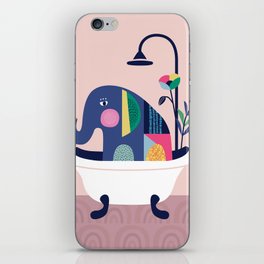 Elephant in the bathtub iPhone Skin