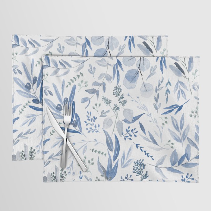 Blue Eucalyptus Pattern Placemat