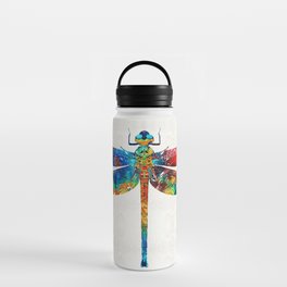 Colorful Dragonfly Art By Sharon Cummings Water Bottle