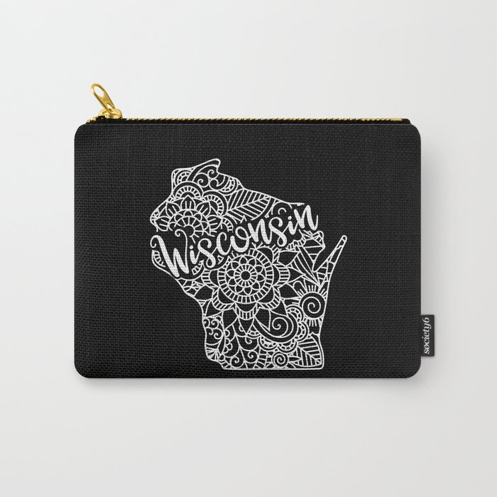 Wisconsin State Mandala USA America Pretty Floral Carry-All Pouch