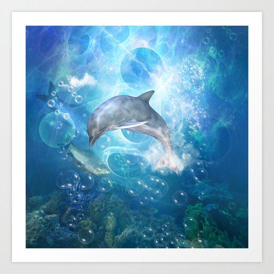 Cute dolphin Art Print