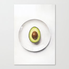 Avocado Still Life | Watercolor Original Painting Canvas Print