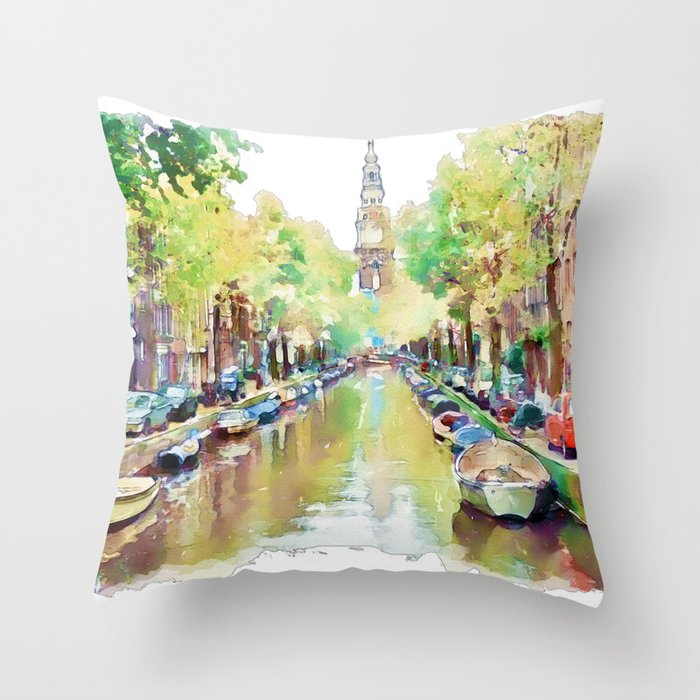 Amsterdam Canal 2 Throw Pillow