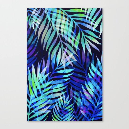 Watercolor palm pattern Canvas Print