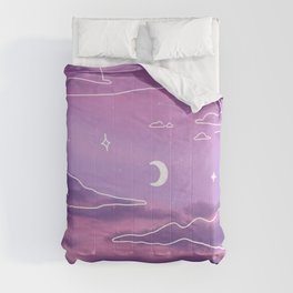 Purple Sunset View Comforter