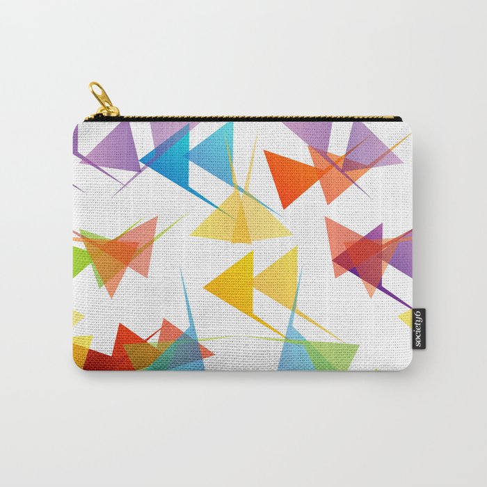 Fractal triangles with unfolding colors Carry-All Pouch