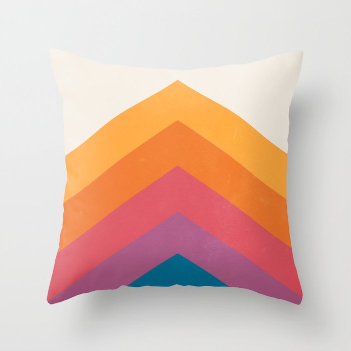 Candy Chevrons: Vintage 80s California Edition Throw Pillow