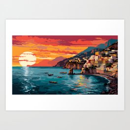 View of the Amalfi coast Italy Art Print