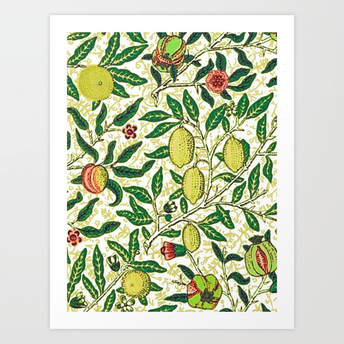 William Morris Exotic Fruit, Lemons and Pomegranates Art Print by
