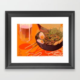 Ramen & Beer Framed Art Print