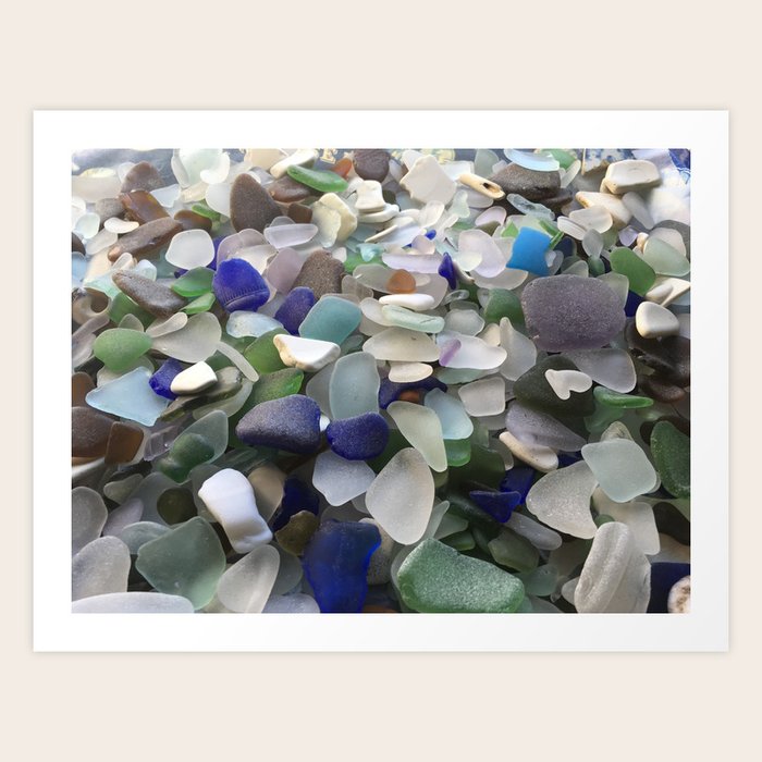 Sea Glass Assortment 5 Art Print by Coastal Whims Society6