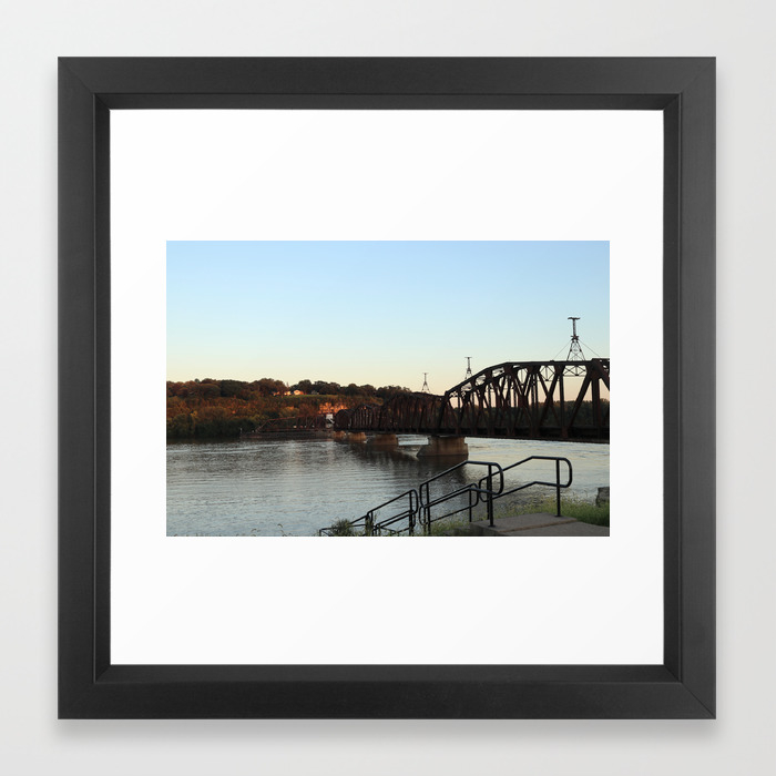 Mississippi River Railroad Bridge At Dubuque Framed Art Print By Jesster79 Society6