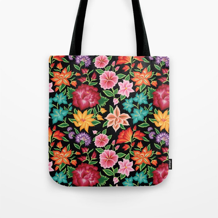 Floral Pattern From Oaxaca By Akbaly Tote Bag By Akbaly Society6