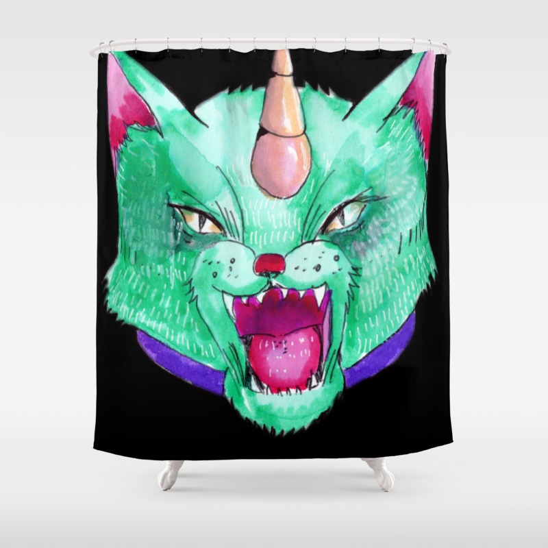 The Cat Unicorn Shower Curtain By Mantrapop Society6