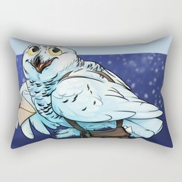 Snowy Owl Messenger Rectangular Pillow