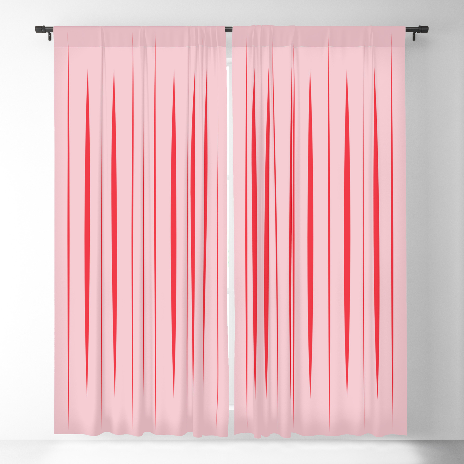 Linear Red Pink Blackout Curtain By Caitlinworkman Society6