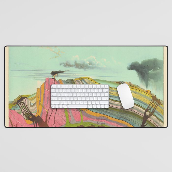 Landscape Painting, Cool Designs, Trippy Art, Mountain Painting, Scientific Poster - Geology Desk Mat