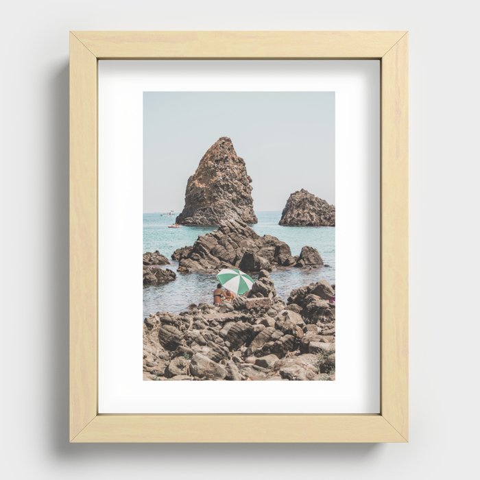 Amalfi beach, Italy, italian coastal photography Recessed Framed Print