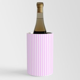 Lilac Pink and White Micro Vintage English Country Cottage Ticking Stripe Wine Chiller