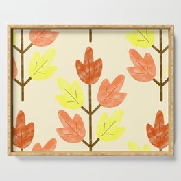 Autumn Leaves Watercolor Serving Tray