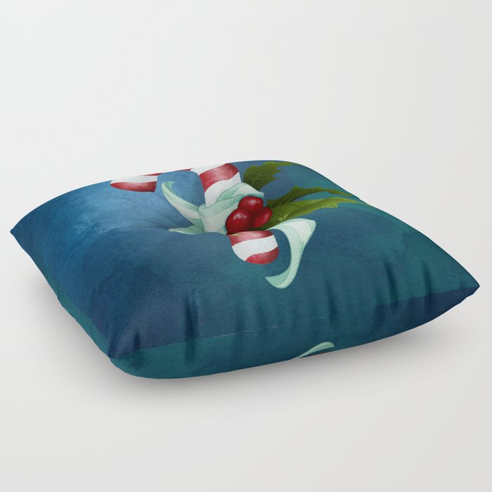 Christmas Night Candy Cane Floor Pillow