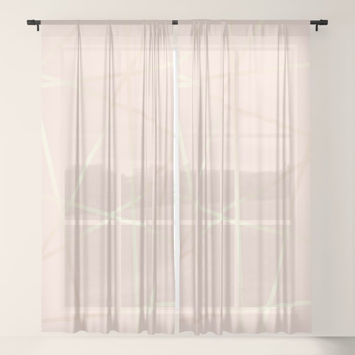 Rose Gold Geometric Pattern Sheer Curtain By Naughtycat Society6