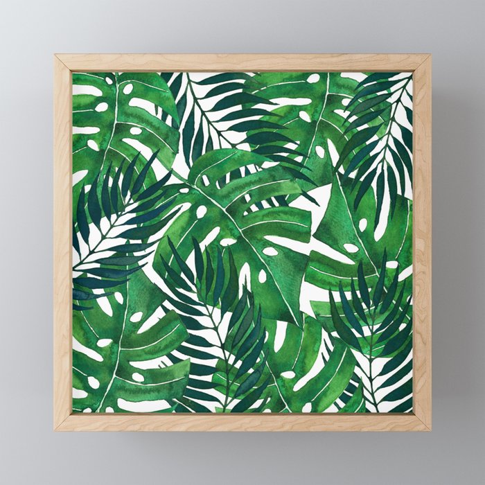 Jungle leaves Framed Mini Art Print