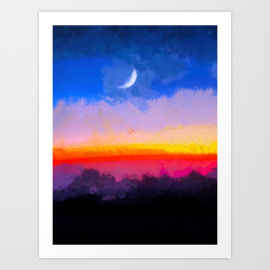 Sunrise - Leaving the Moon Art Print