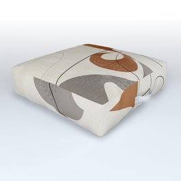 Minimalist Abstract Art Shapes - Scribbles Terracotta 1 Outdoor Floor Cushion | Shape, Interior, Office, Design, Trend, Interiordesign, Minimal, Abstract, Graphicdesign, Colour 