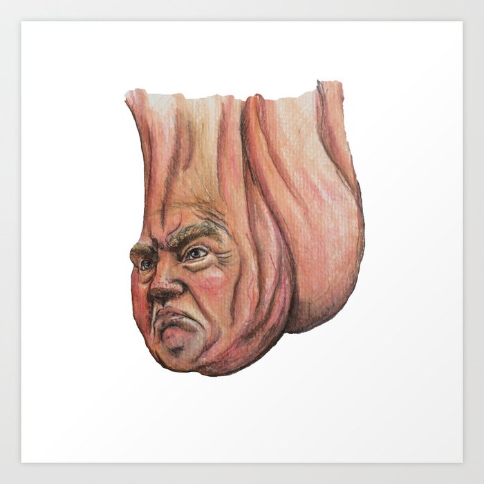 Donald Trump As A Scrotum Art Print By Bypepperana