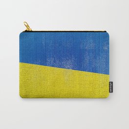 Ukrainian Distressed Halftone Denim Flag Carry-All Pouch