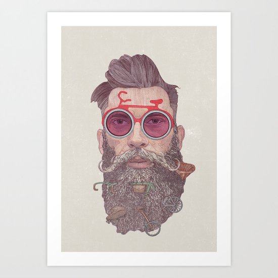 Hipster Dude Art Print