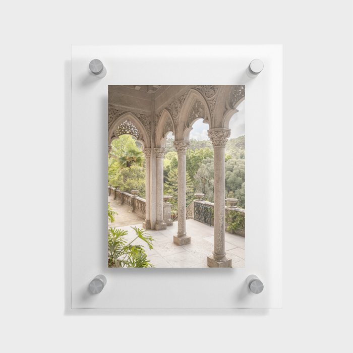 Monseratte Palace Arches | Botanical Garden Photography Art Print | Old Architecture in Sintra, Portugal Floating Acrylic Print